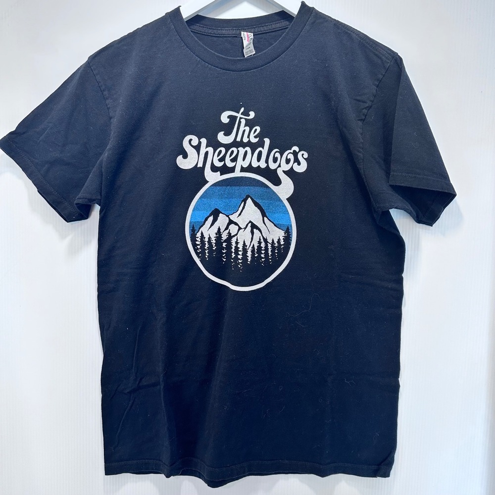 The Sheepdogs Band T-Shirt Mens Medium Black Mountain Graphic Tee Alstyle Cotton